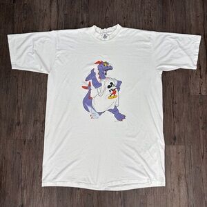 VINTAGE 1982 SINGLE STITCH WALT DISNEY WORLD FIGMENT SLEEP T-SHIRT WHITE SIZE OS